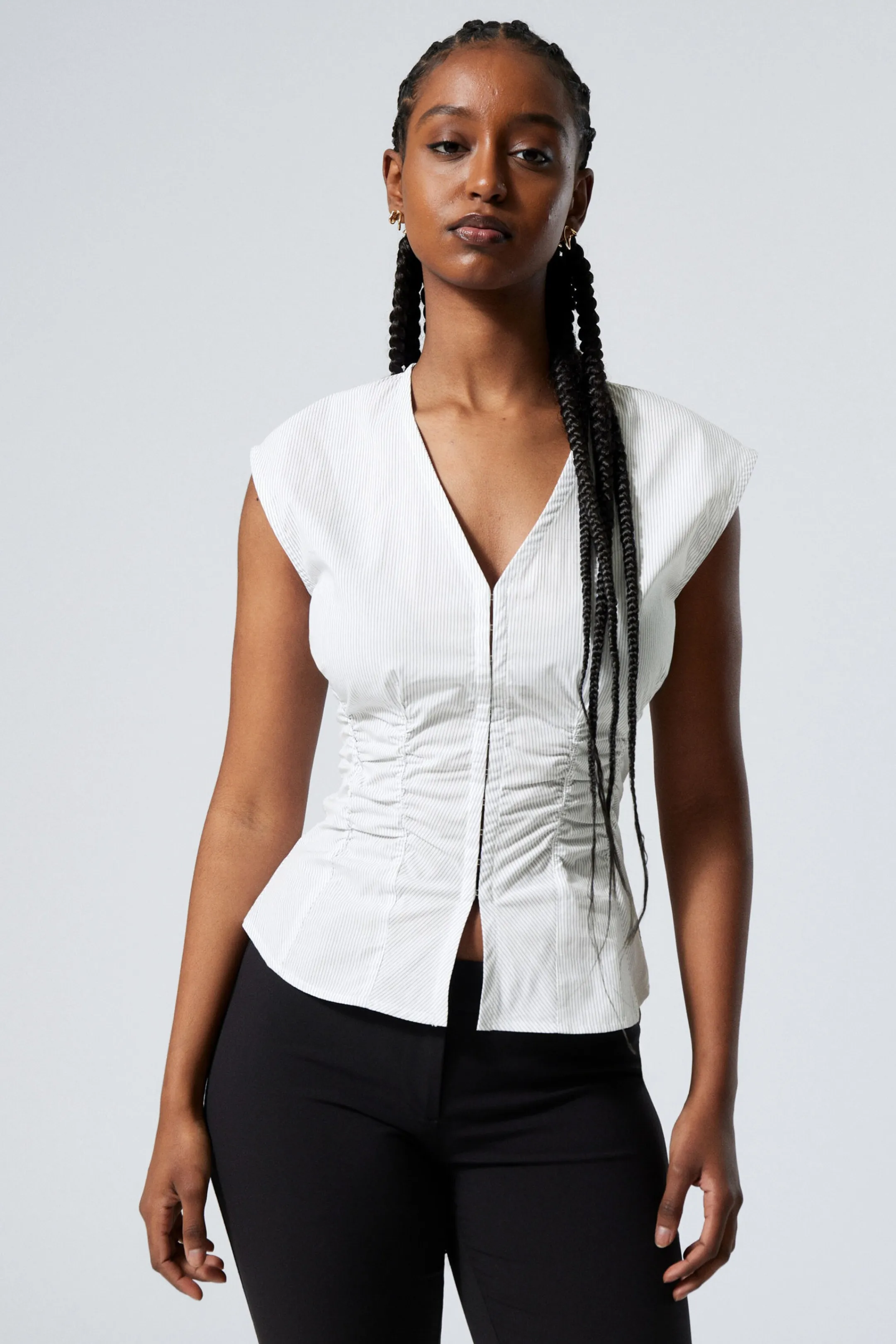 Weekday SLEEVELESS GATHERED POPLIN TOP>Women Tops