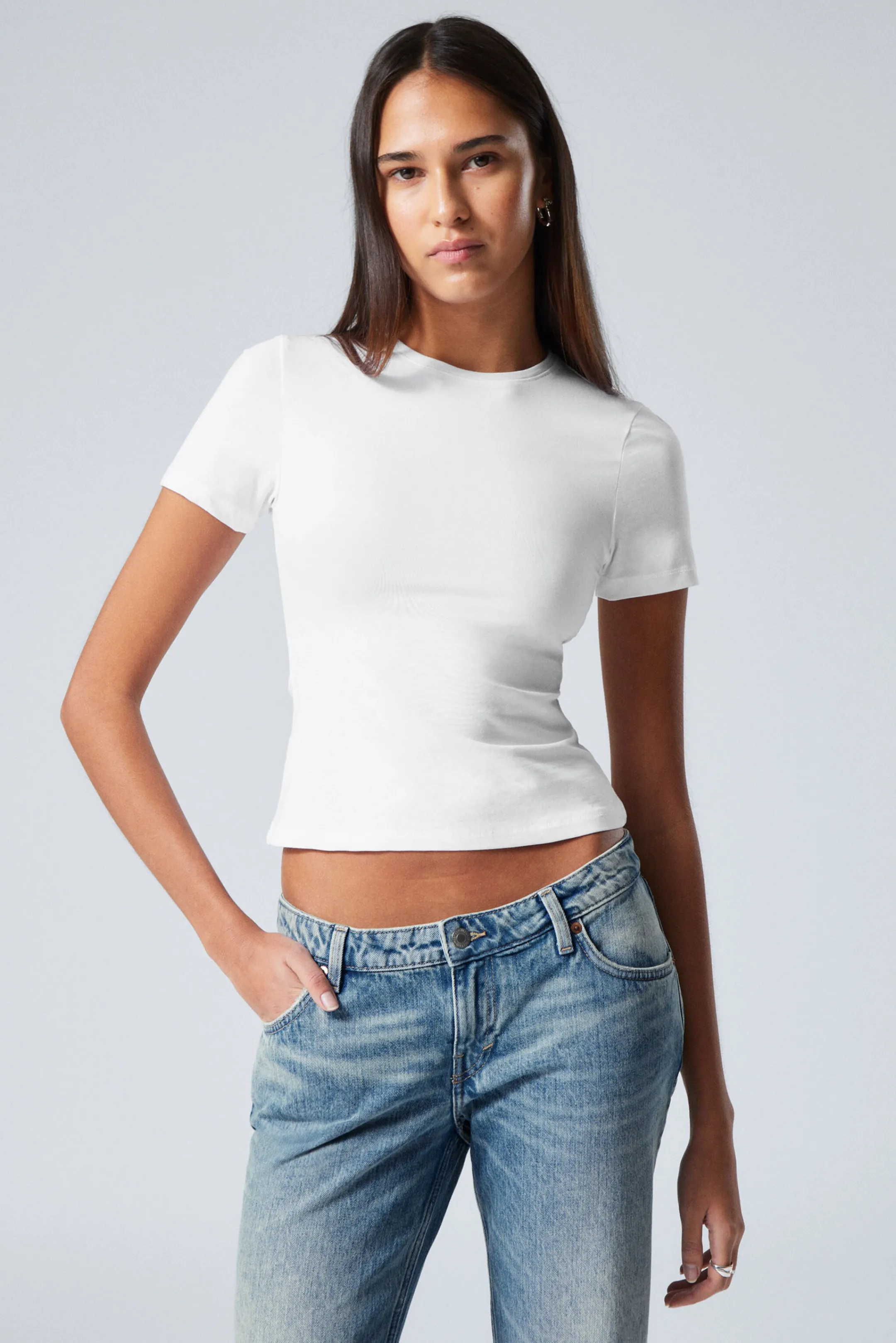 Weekday SLIM FITTED T-SHIRT>Women Basics | Tops