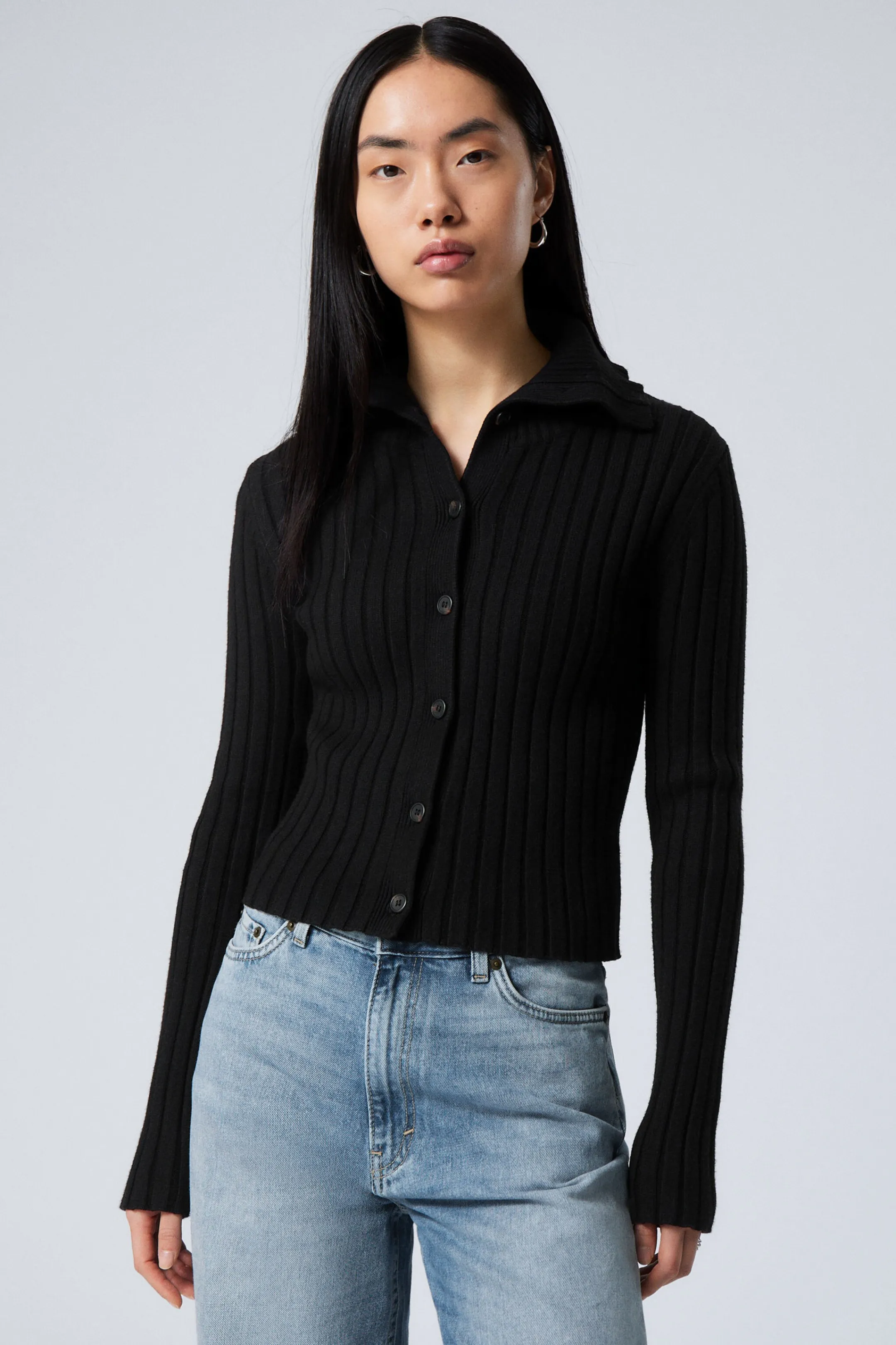 Weekday SLIM KNITTED TURTLENECK CARDIGAN>Women Knitwear