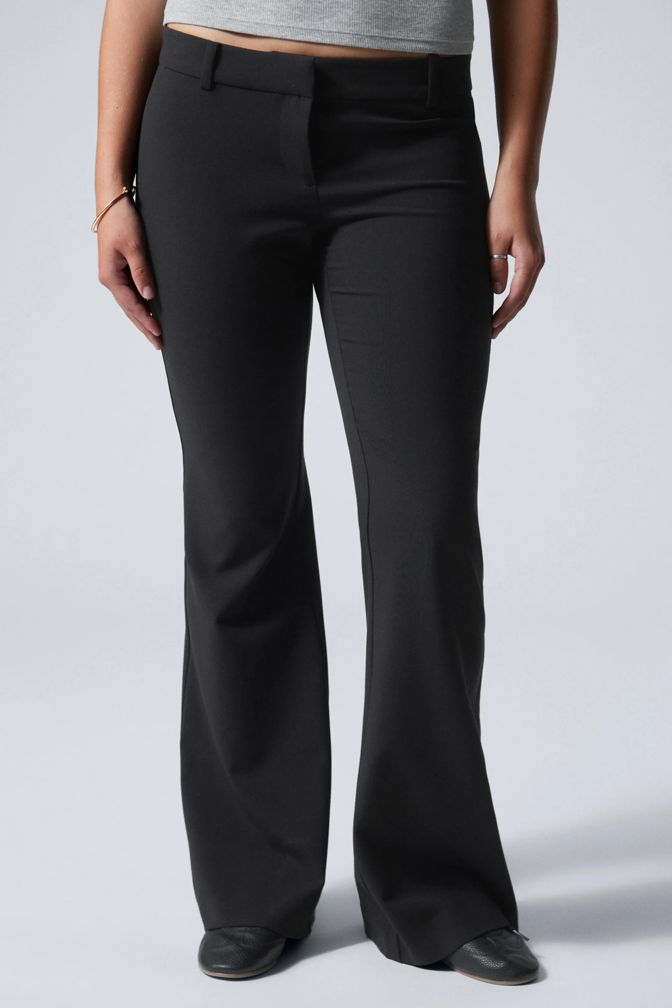 Weekday SLIM LOW WAIST FLARED SUIT TROUSERS>Women Trousers