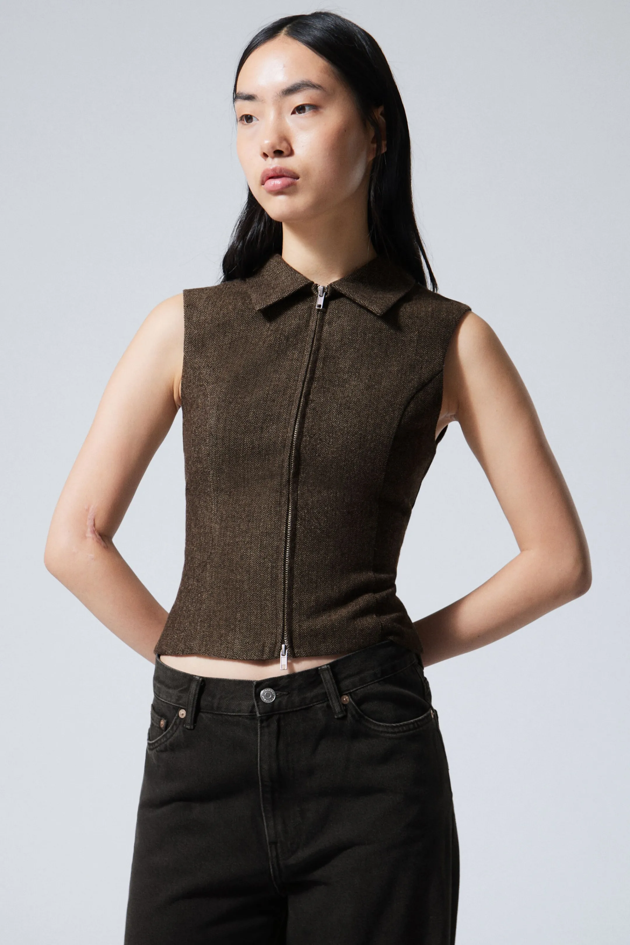 Weekday SLIM ZIP VEST TOP>Women Blouses & Shirts | Tops