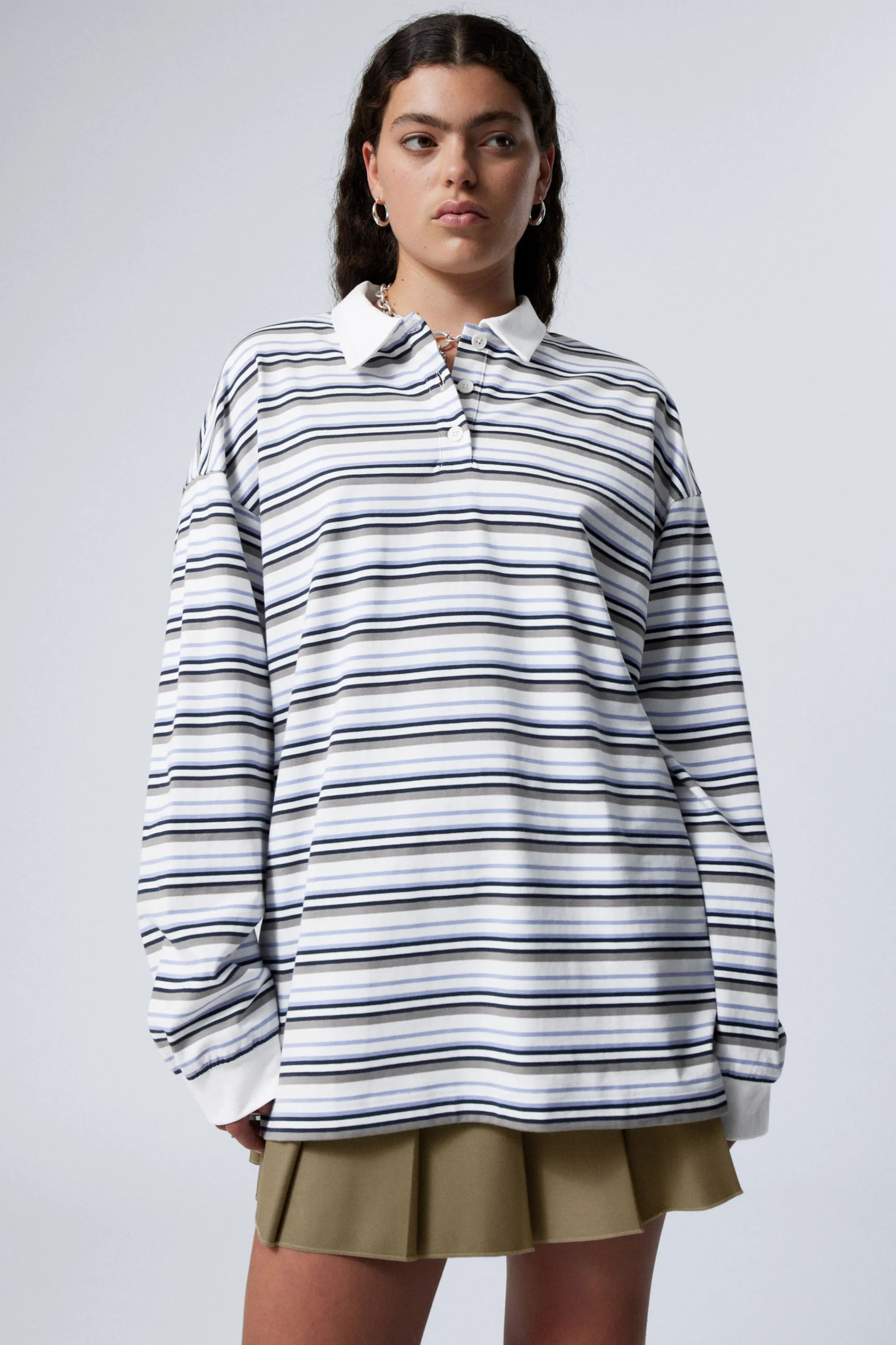 Weekday STRIPED OVERSIZED POLO SHIRT>Women Tops