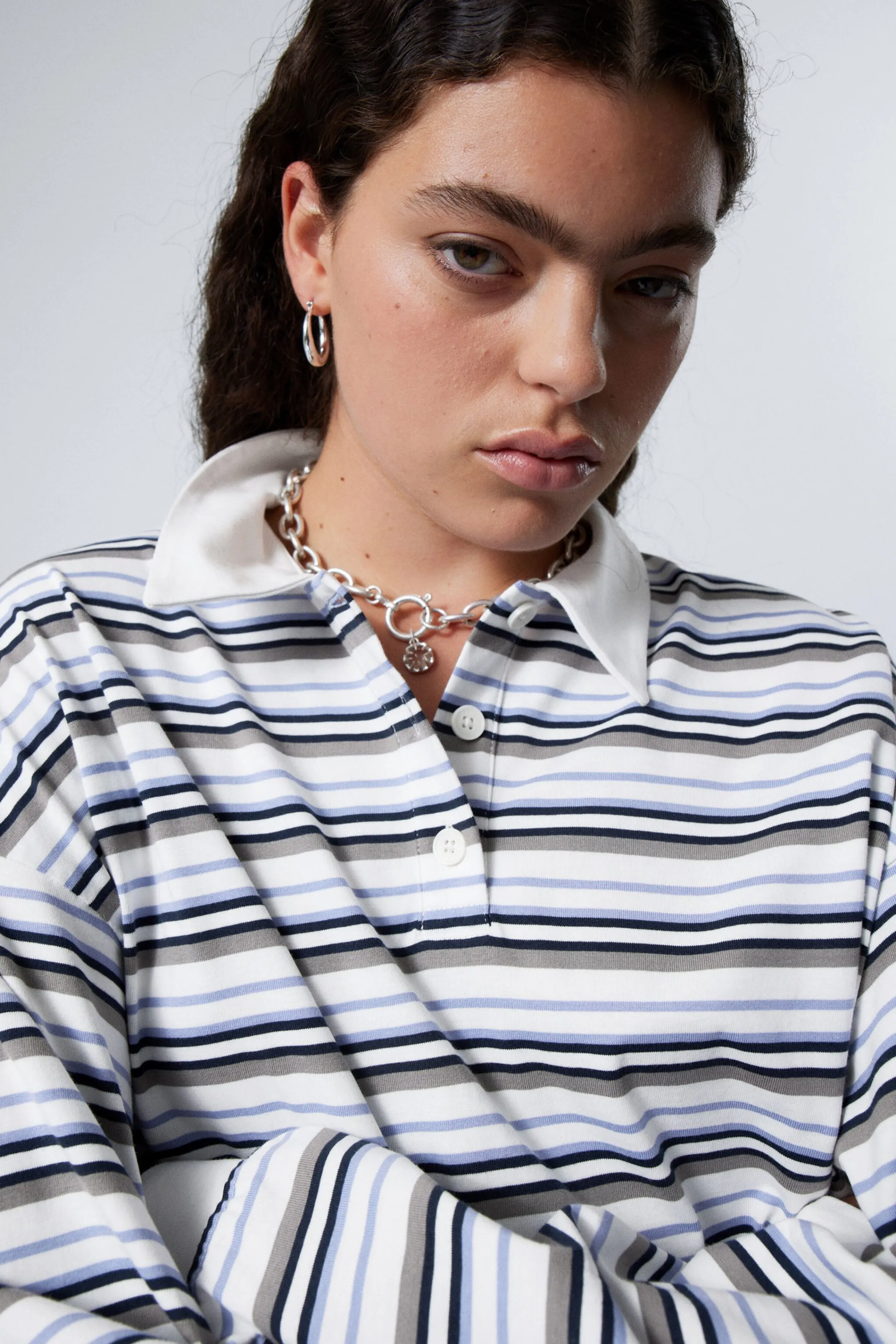 Weekday STRIPED OVERSIZED POLO SHIRT>Women Tops