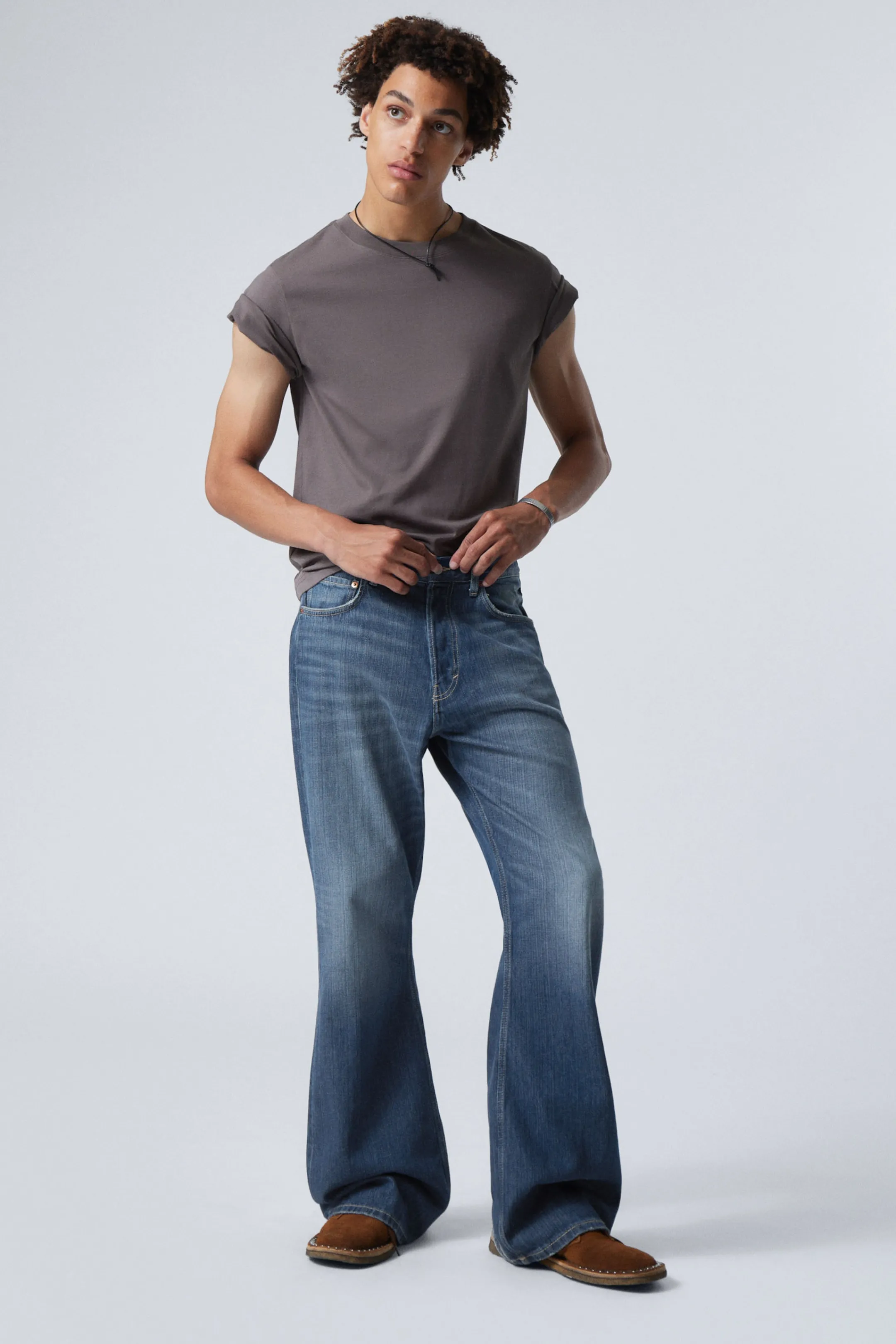 Weekday TIME LOOSE BOOTCUT LEG JEANS> Jeans