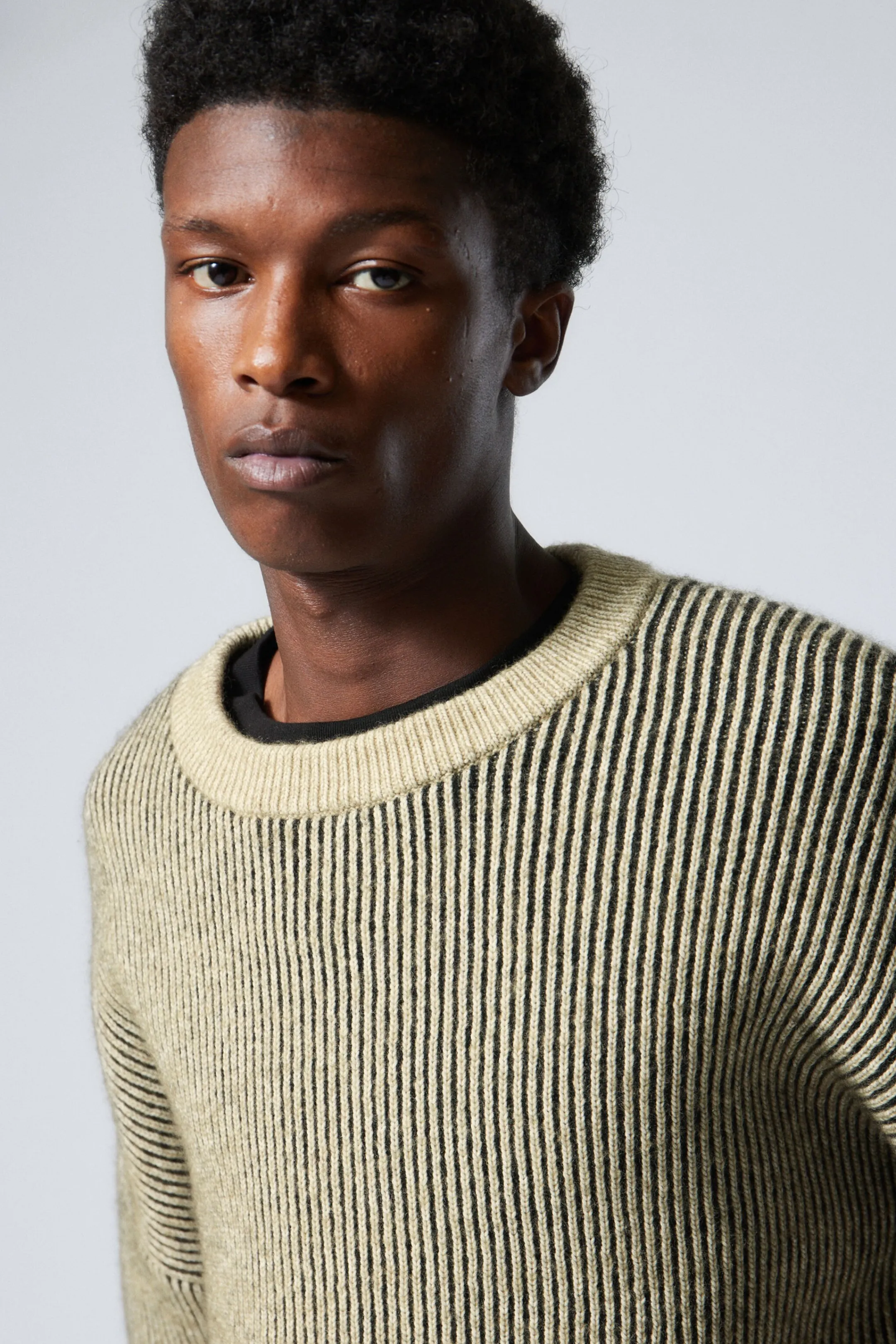 Weekday TWO-TONED KNITTED WOOL-BLEND SWEATER> Knitwear