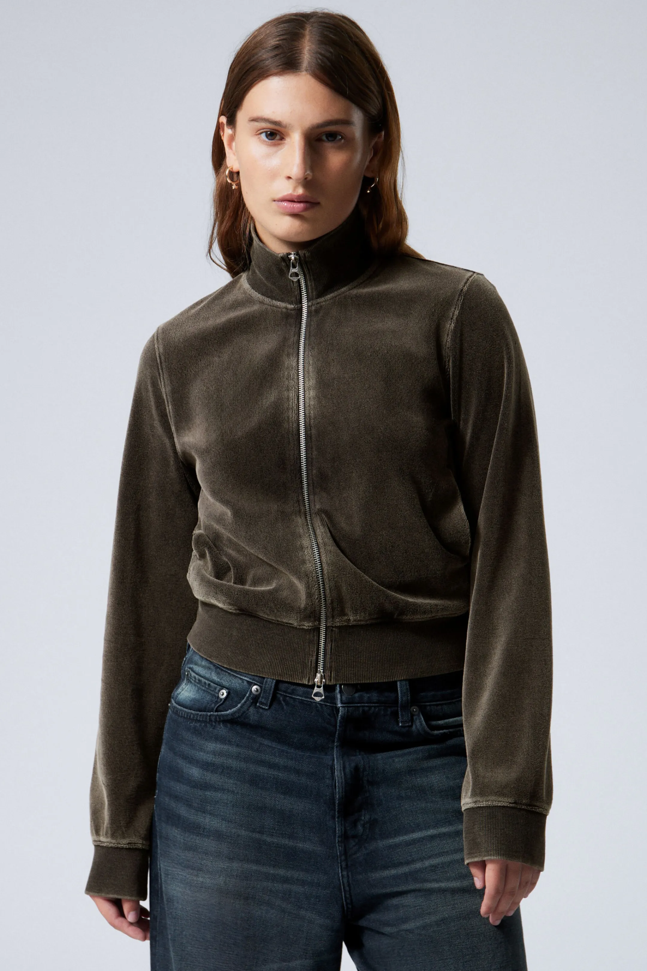 Weekday WASHED VELVET MINI JACKET>Women Sweatshirts