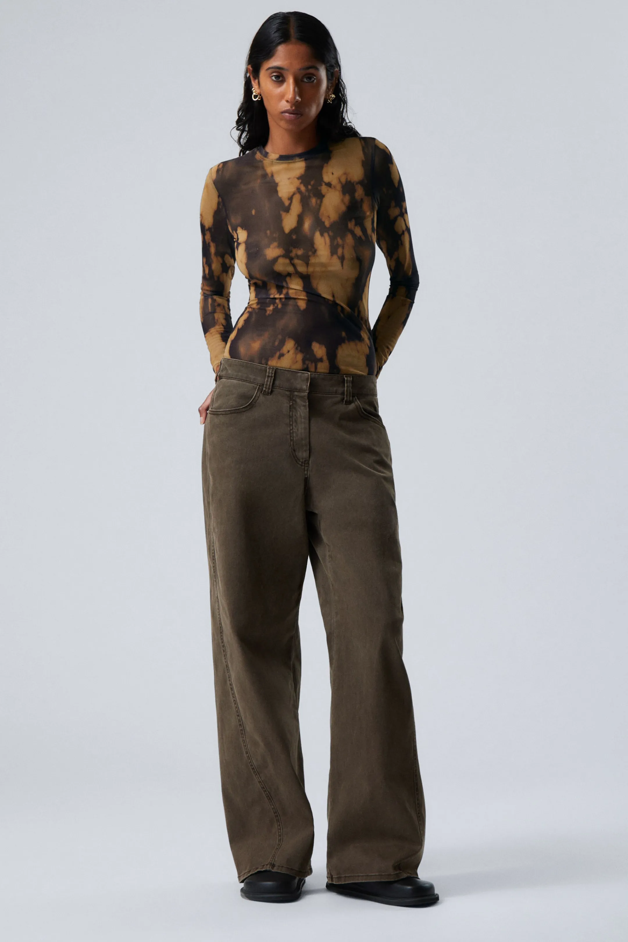 Weekday WASHED WIDE COTTON TROUSERS>Women Trousers