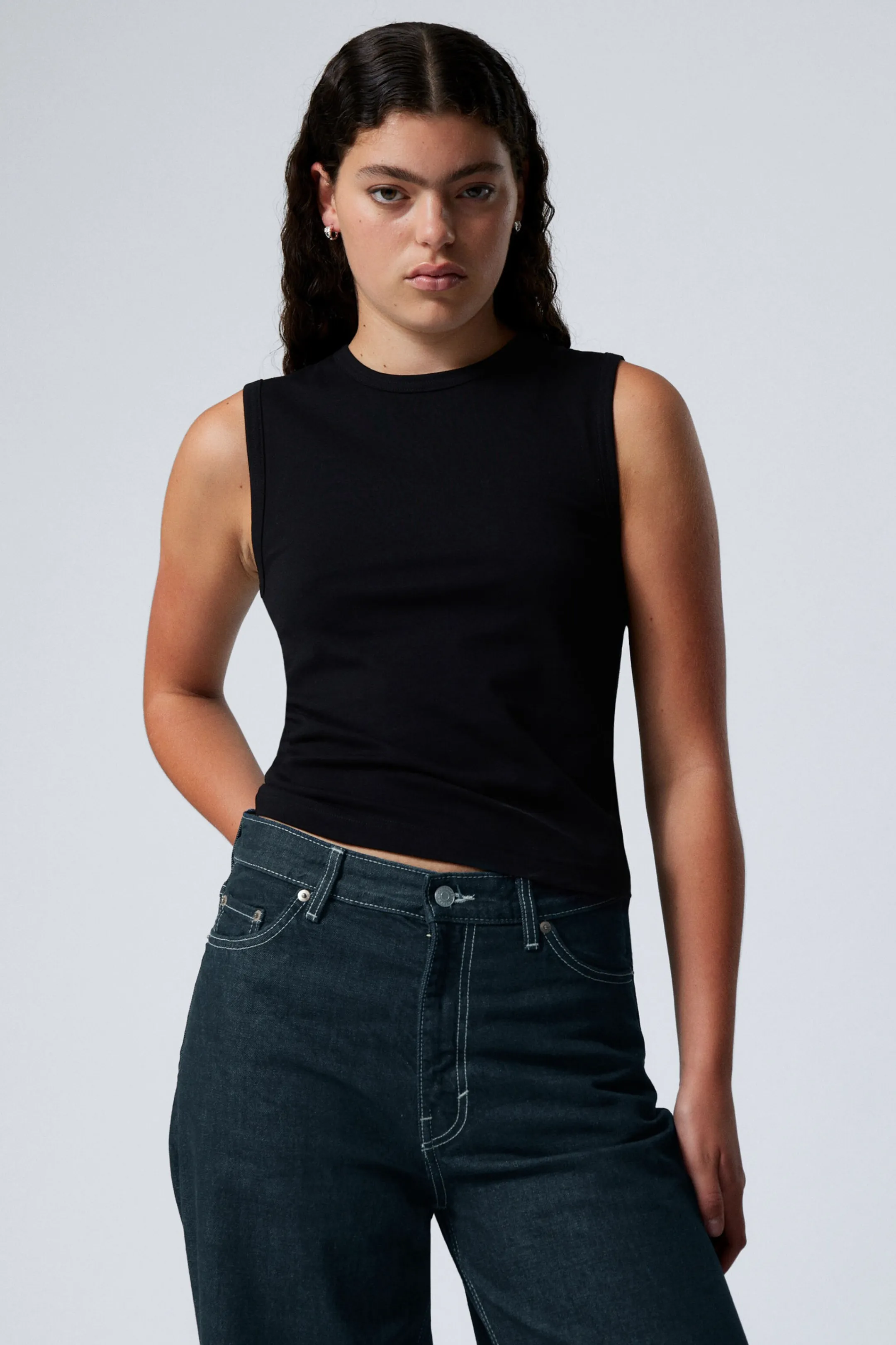 Weekday WIDE SHOULDER FITTED TANK TOP>Women Basics | Tops