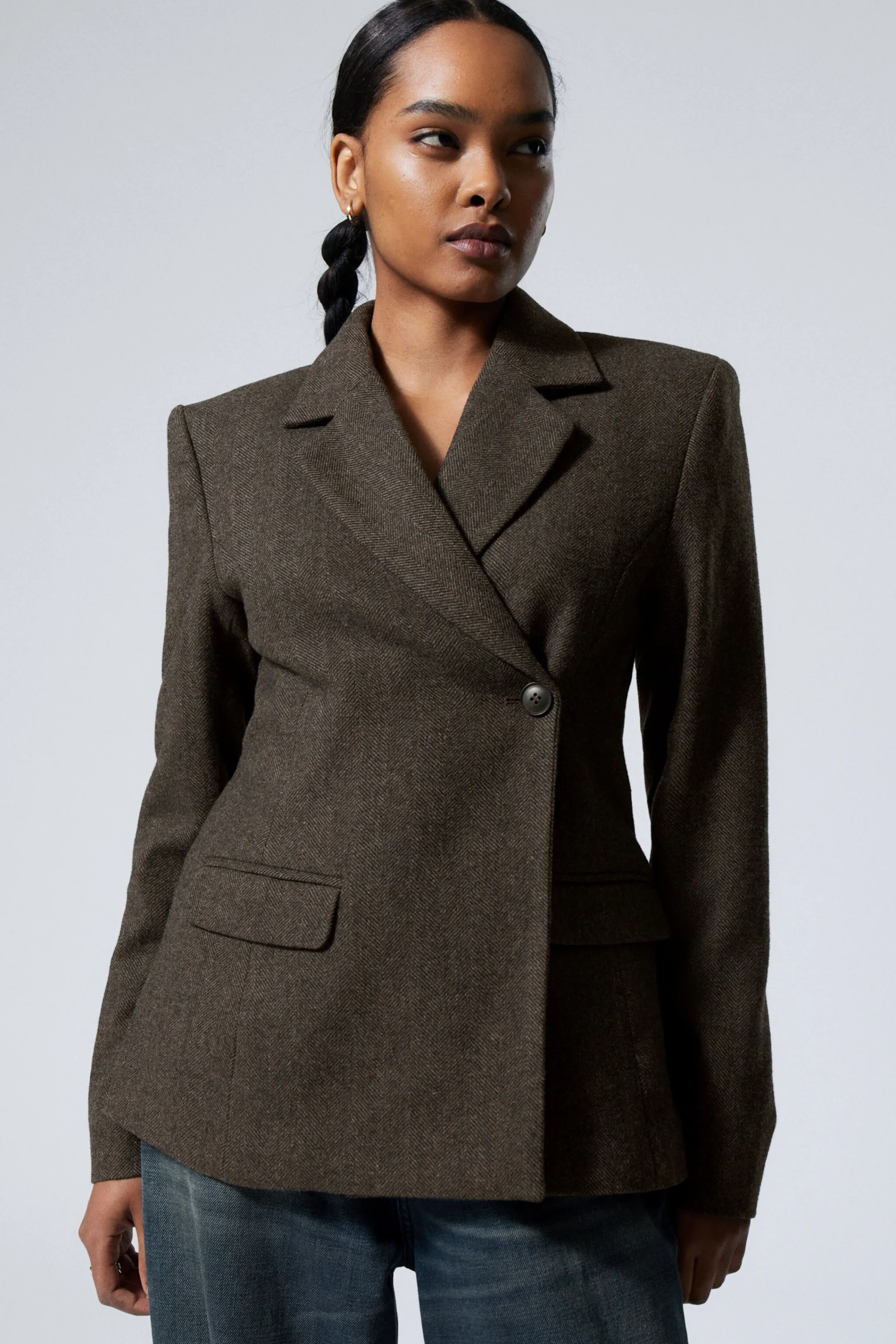 Weekday WOOL-BLEND HERRINGBONE BLAZER>Women Jackets & Coats